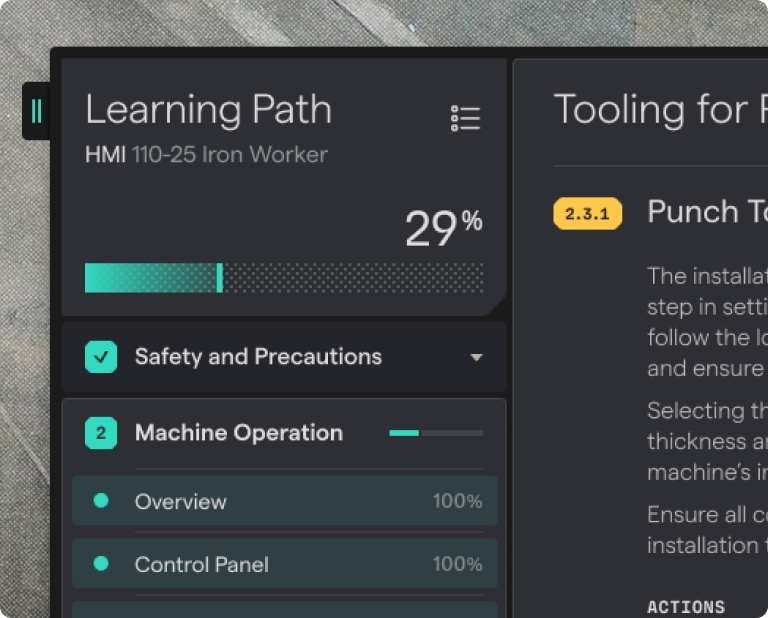 Screen grab of learning path page with modules open